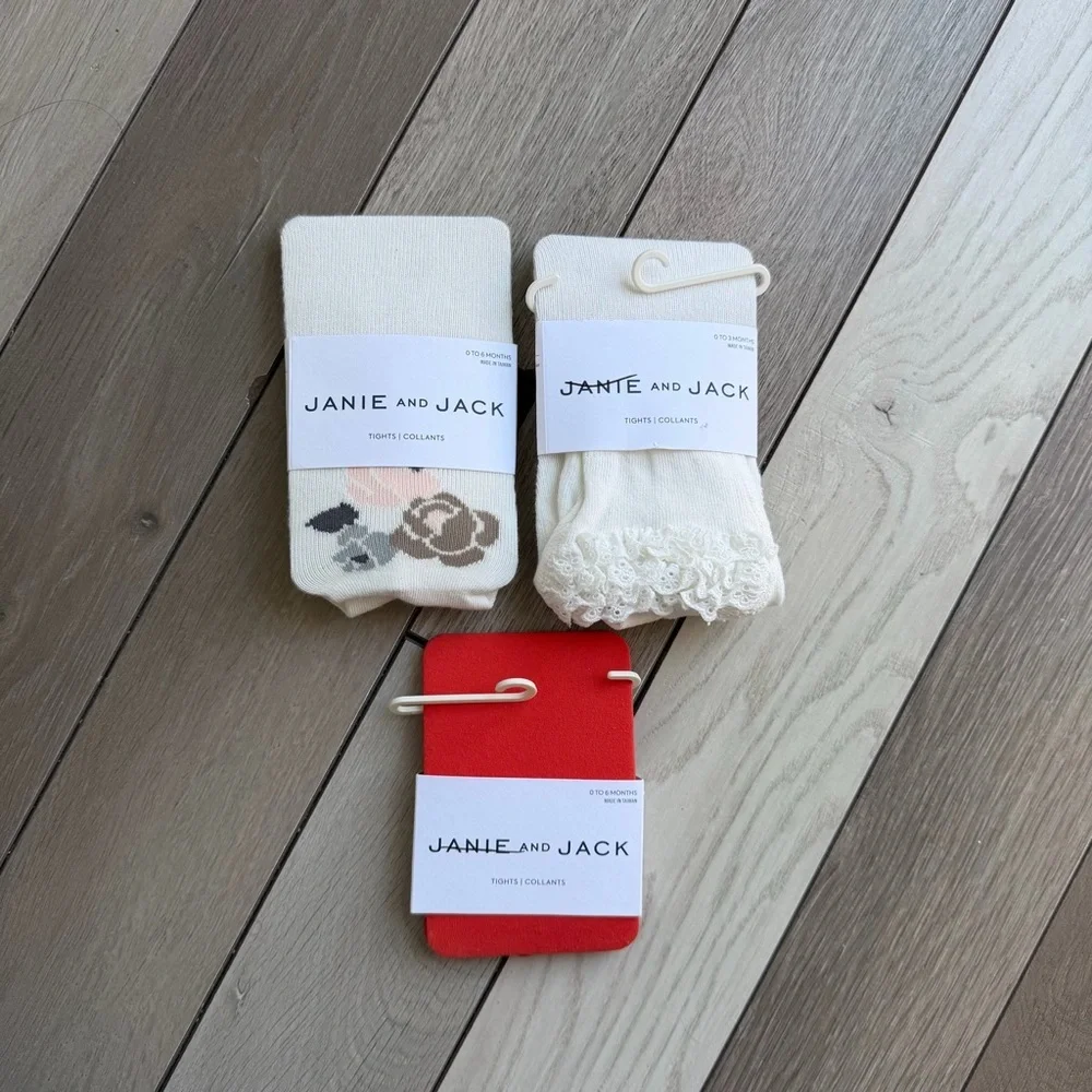 Janie & Jack Set Of 5 Girls Tights